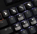 CF gaming keycap set WASD weapon icons purple backlight